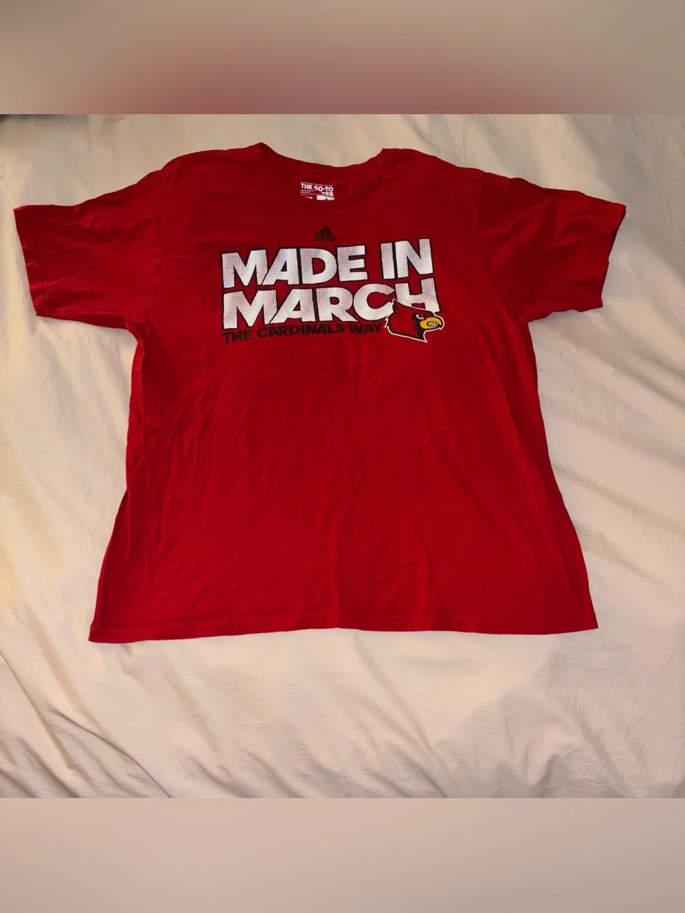 Adidas Louisville Cardinals Made In March Red Print Shirt Size XL
